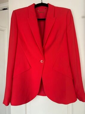 Elie Tahari Bright Coral Single-Button Tailored Women's Blazer